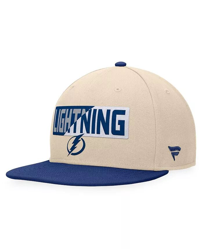 

Мужская кремовая/синяя кепка Tampa Bay Lightning Goalaso Snapback Fanatics, слоновая кость/кремовый