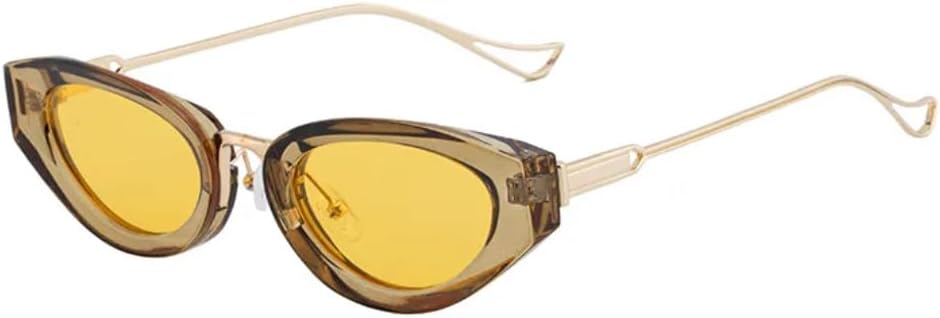 

Винтажные солнцезащитные очки «кошачий глаз» для женщин и мужчин, роскошные дизайнерские солнцезащитные очки в стиле металл-панк, популярные очки для активного отдыха и вождения, защита от УФ-излучения UV400 SZVVBKK, Tea Yellow