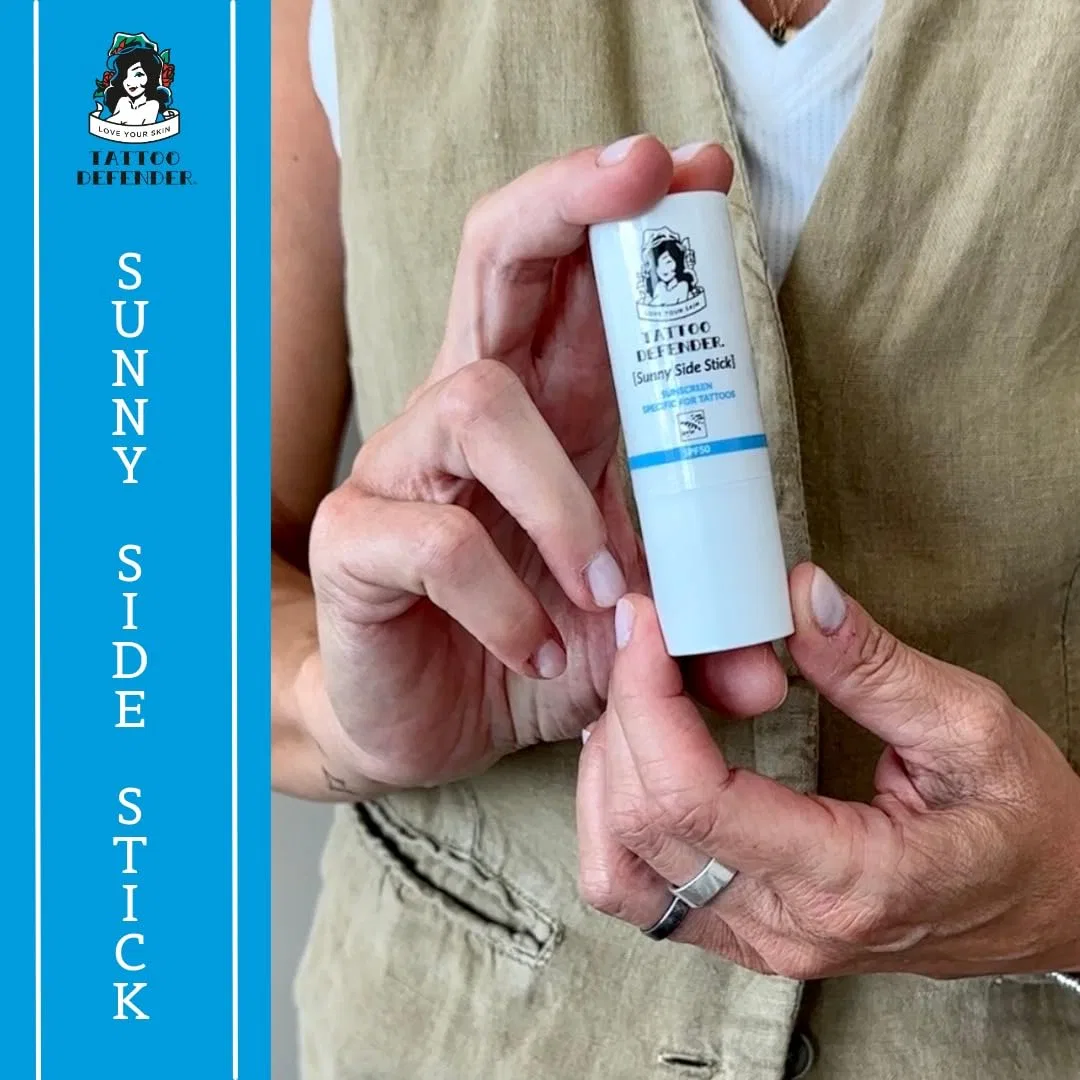 Солнцезащитный стик «Sunny Side Stick» SPF 50+ для татуировок от Tattoo Defender Tattoo Defender — фото 4
