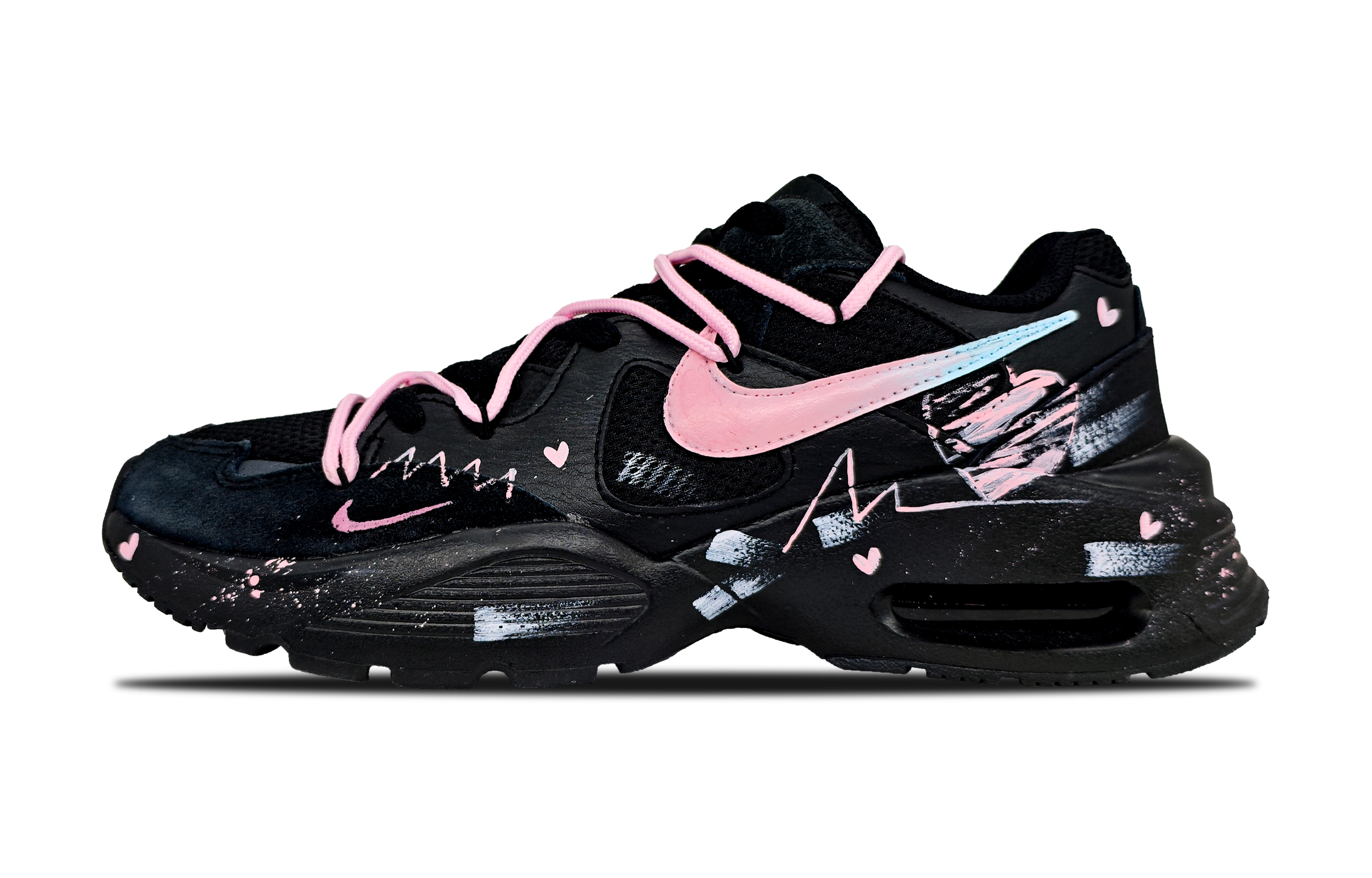 

Кроссовки для бега мужские Air Max Fusion Cushioning Slip Resistant Abrasion Resistant Breathable Low top Marathon Nike, черный розовый