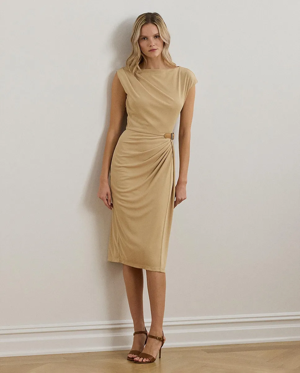 

Миди-платье со сборками Lauren Ralph Lauren, кремовый