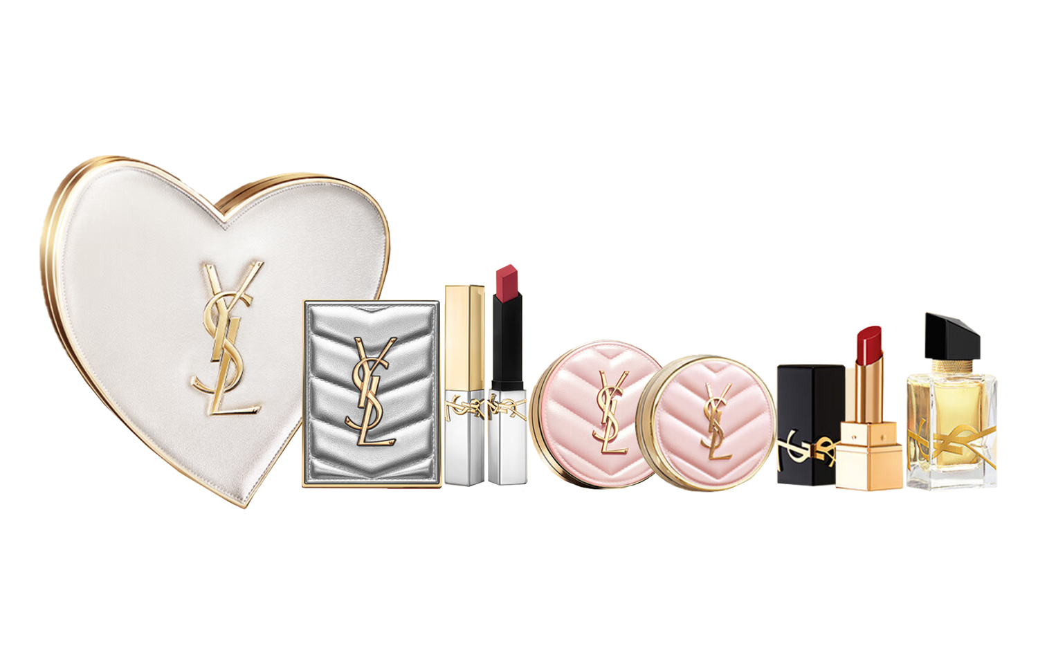 

SAINT LAURENT Набор макияжа Qixi Festival Limited Gold And Silver Colliding Treasure Box, легко растушевываемый тон