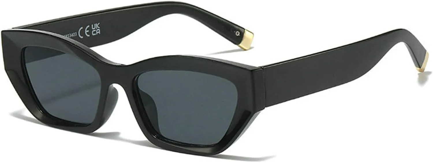 

Солнцезащитные очки Willochra в стиле ретро для женщин, модные солнцезащитные очки класса люкс «кошачий глаз» для мужчин и женщин, квадратные, черные, C1