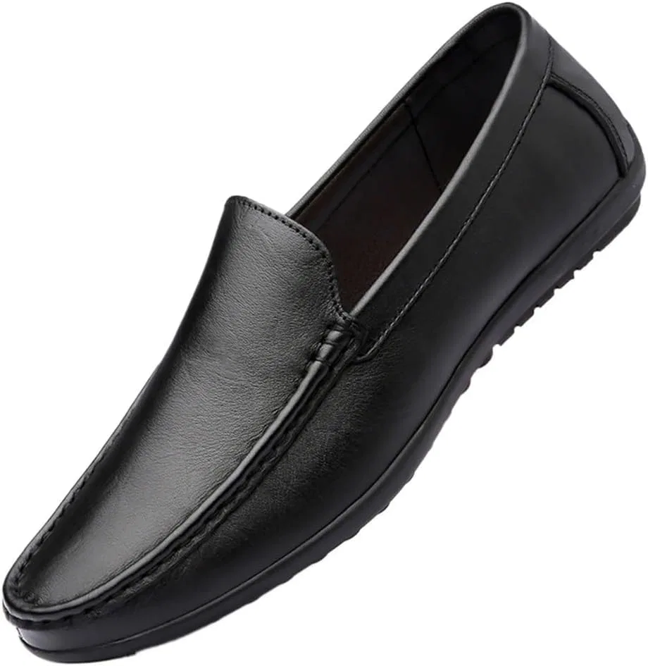 Мокасины Leather Loafers Slip-On Breathable Black DHFIRUFSHLO