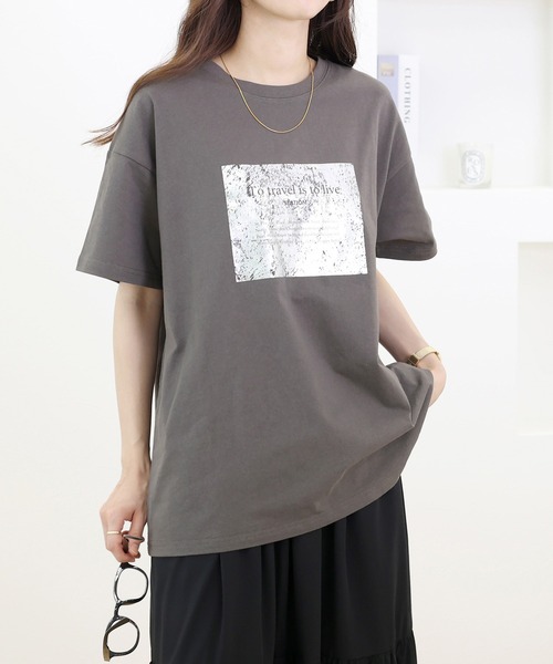 

Футболка с коротким рукавом, принт фольгой Aletta vita