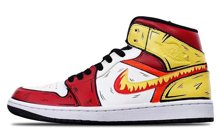 

Кроссовки Air Jordan 1 Vintage Basketball Shoes Men Mid-top Red, красный