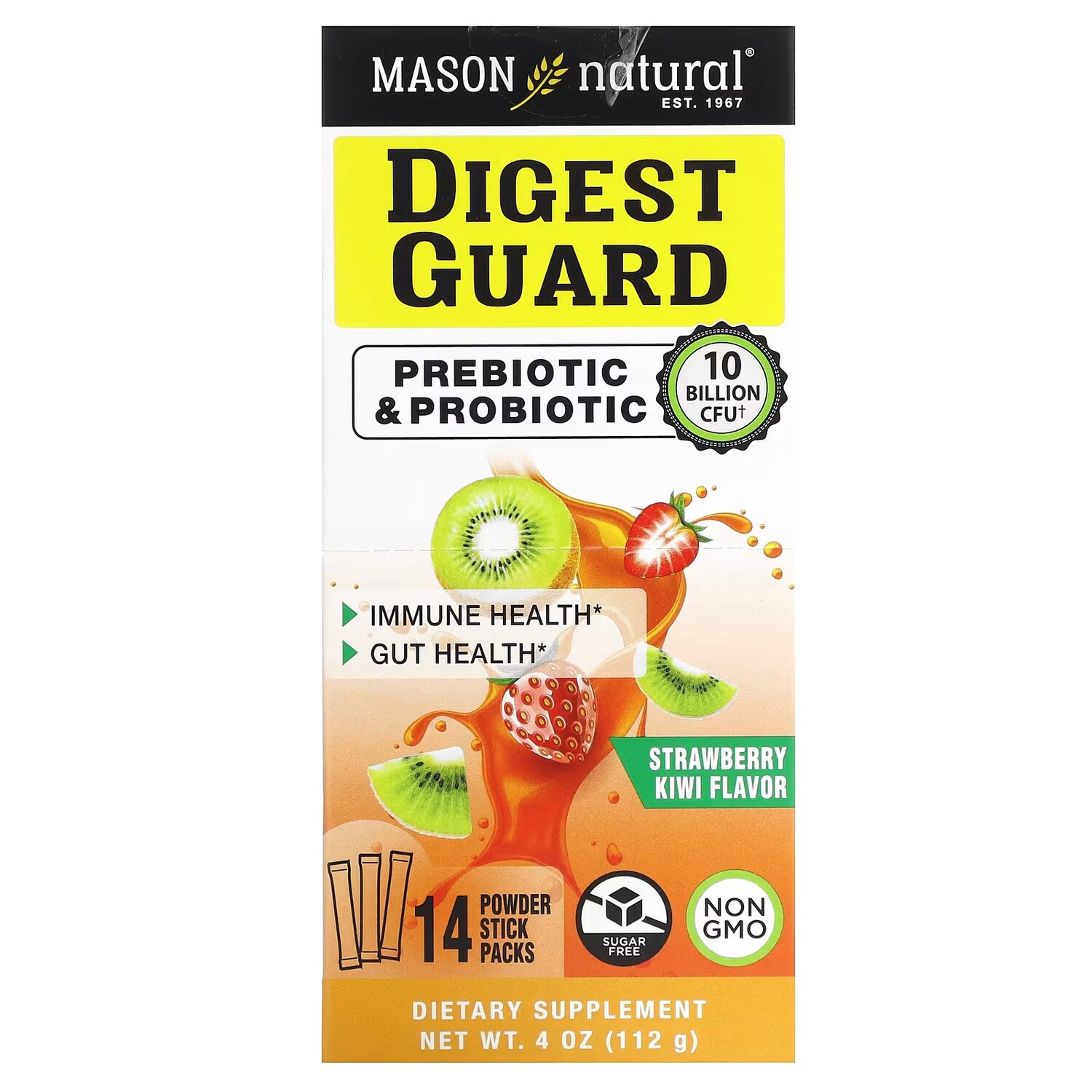 

Добавка Mason Natural Digest Guard Strawberry Kiwi, 14 пакетиков