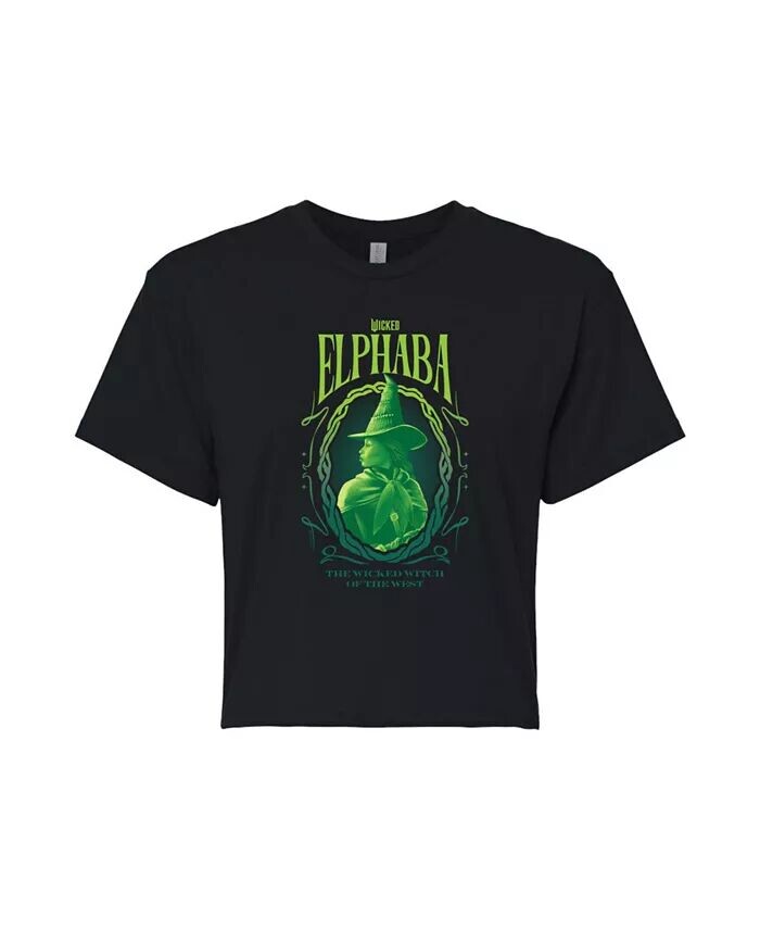 

Футболка Juniors Trendy Wicked Elphaba Graphic Cropped Hybrid Apparel, черный