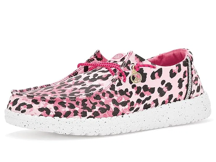 Кроссовки с леопардовым принтом Wendy Print Hey Dude Kids, Pink Leopard