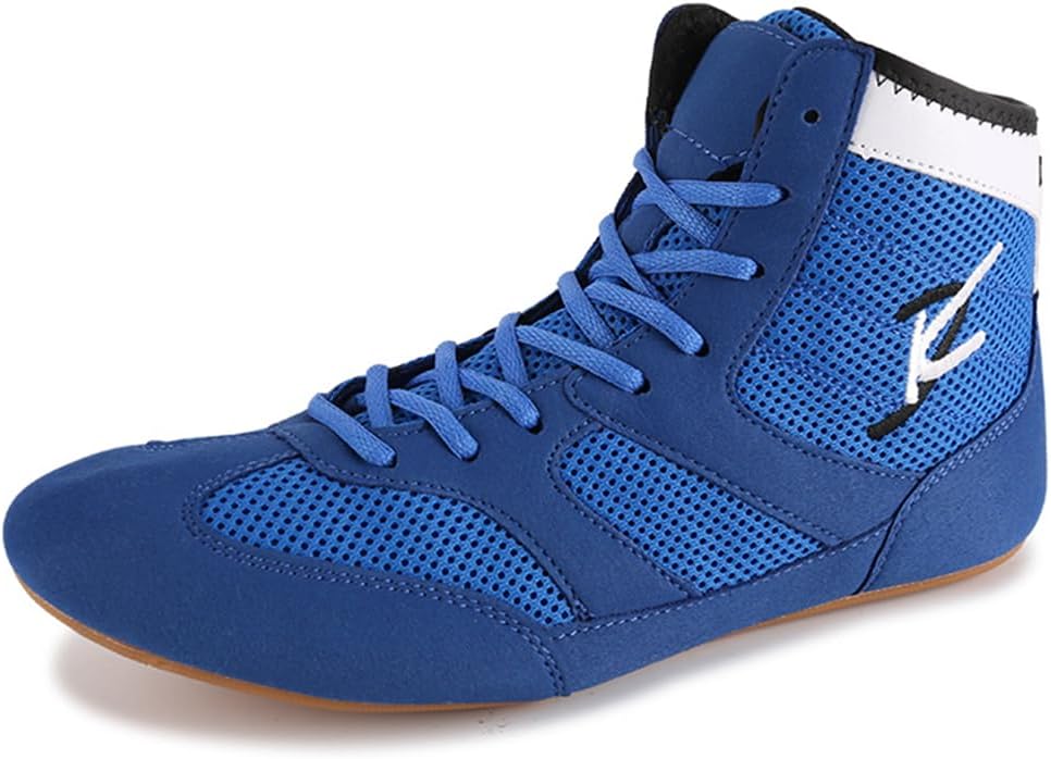 

Борцовки, боксерские ботинки с резиновой подошвой, спортивная обувь для боевых тренировок для мужчин, женщин и детей Ybberik, синий