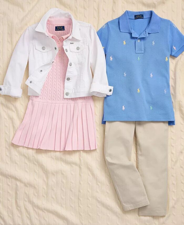 Брюки прямого кроя из эластичного твила для больших мальчиков Polo Ralph Lauren, бежевый — фото 3