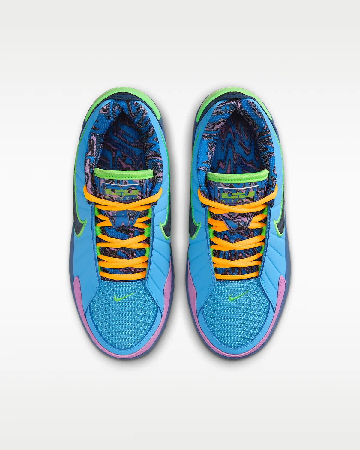 Детские баскетбольные кроссовки LeBron Witness 9, University Blue/Midnight Navy/Lime Blast/Black — фото 4