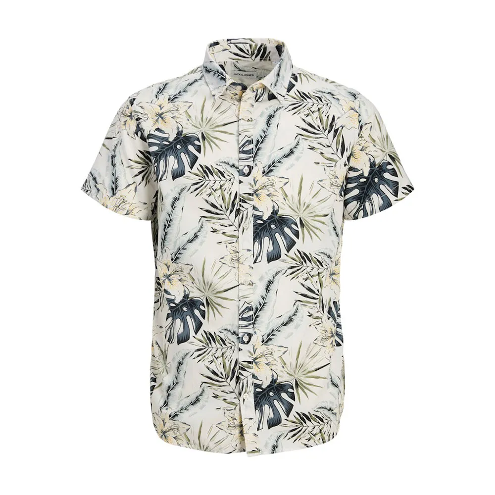 

Рубашка с коротким рукавом Jack & Jones Hawaii Aop, бежевый