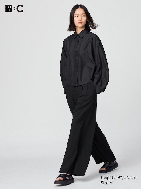 

Широкие брюки Airsense со складками Uniqlo, черный