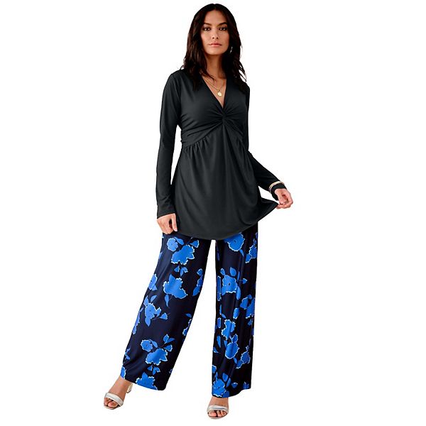 

Туника с завышенной талией и сборками для женщин plus size Roaman'S, Black, Черный, Туника с завышенной талией и сборками для женщин plus size Roaman'S, Black