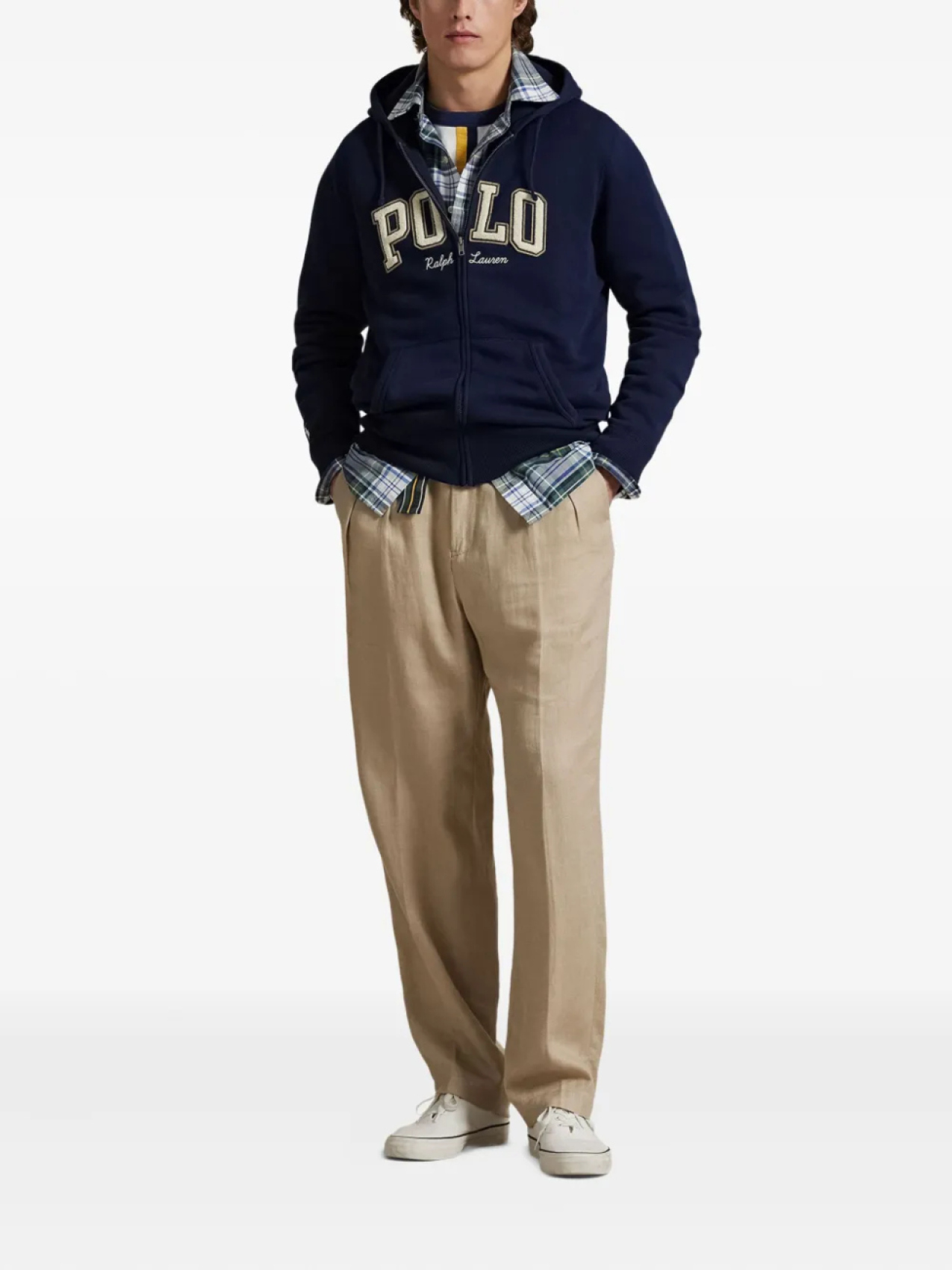 Толстовка с капюшоном на молнии с вышитым логотипом Polo Ralph Lauren, синий — фото 2