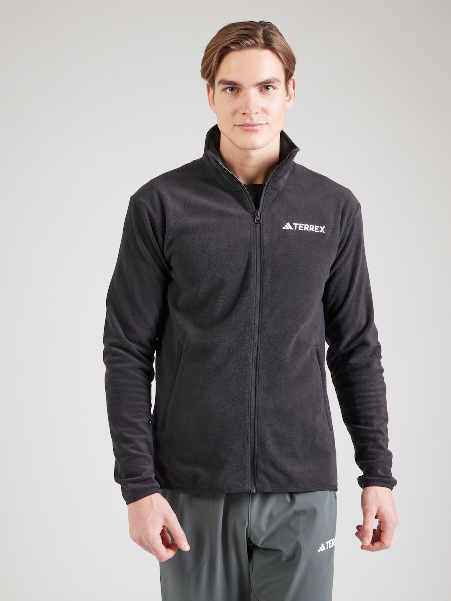 Спортивная флисовая куртка ADIDAS TERREX Multi Essentials Full-Zip Fleece, черный — фото 2