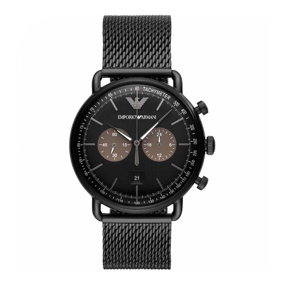 

Черные стальные часы Armani