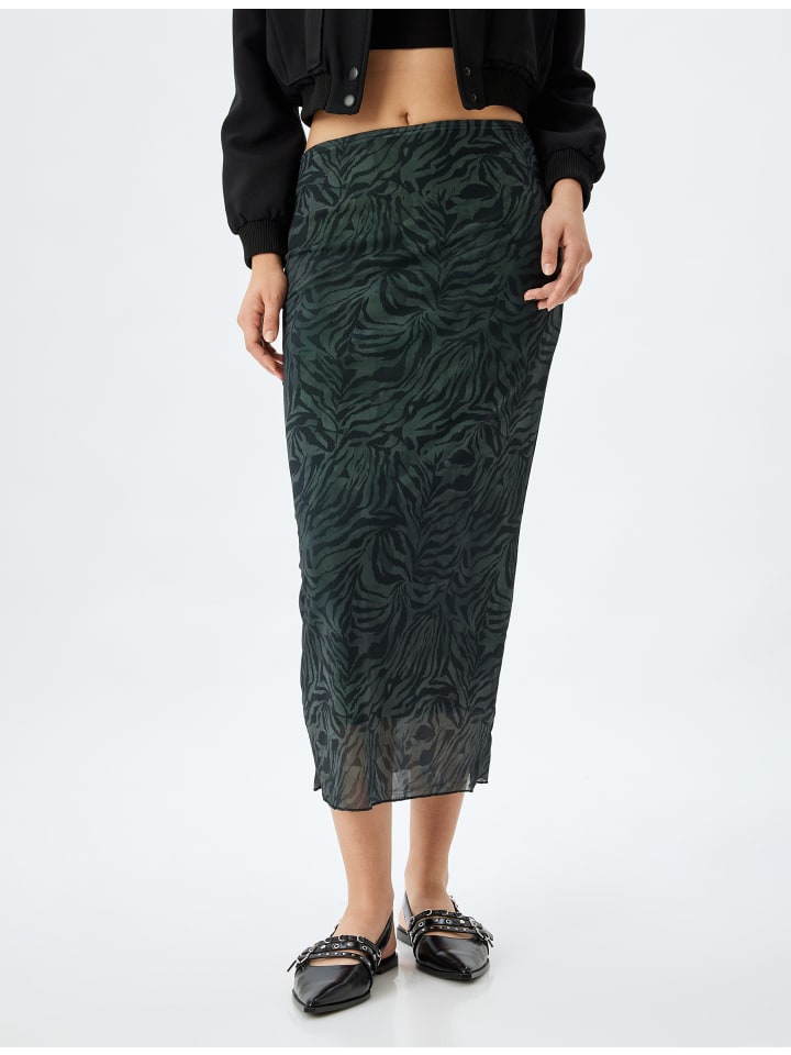 

KOTON Зеленая юбка с узором