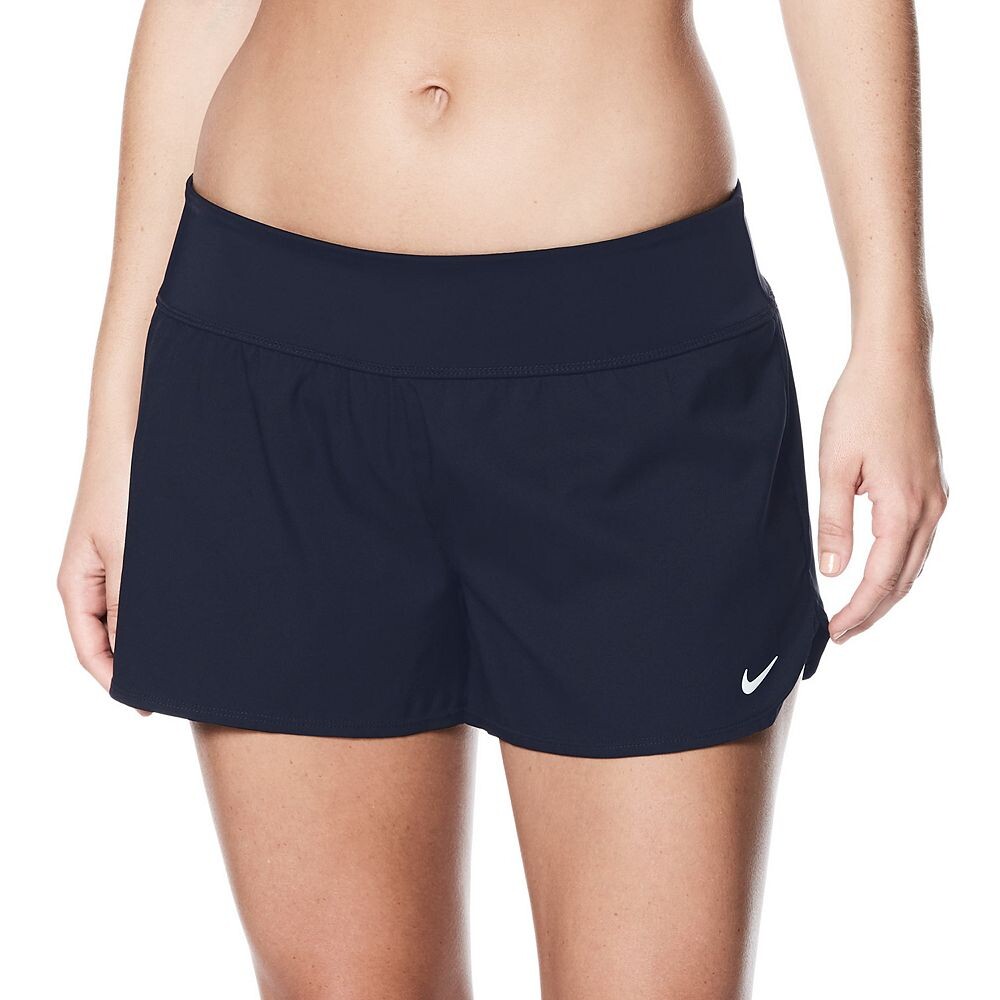

Женские однотонные плавки-шорты для плавания Nike, цвет Midnight Navy