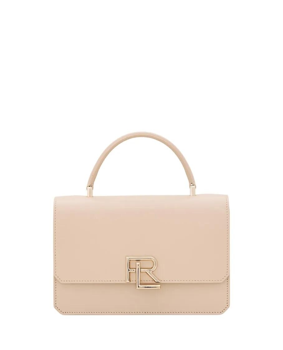 

Маленькая кожаная сумка через плечо с верхней ручкой Ralph Lauren, розовый
