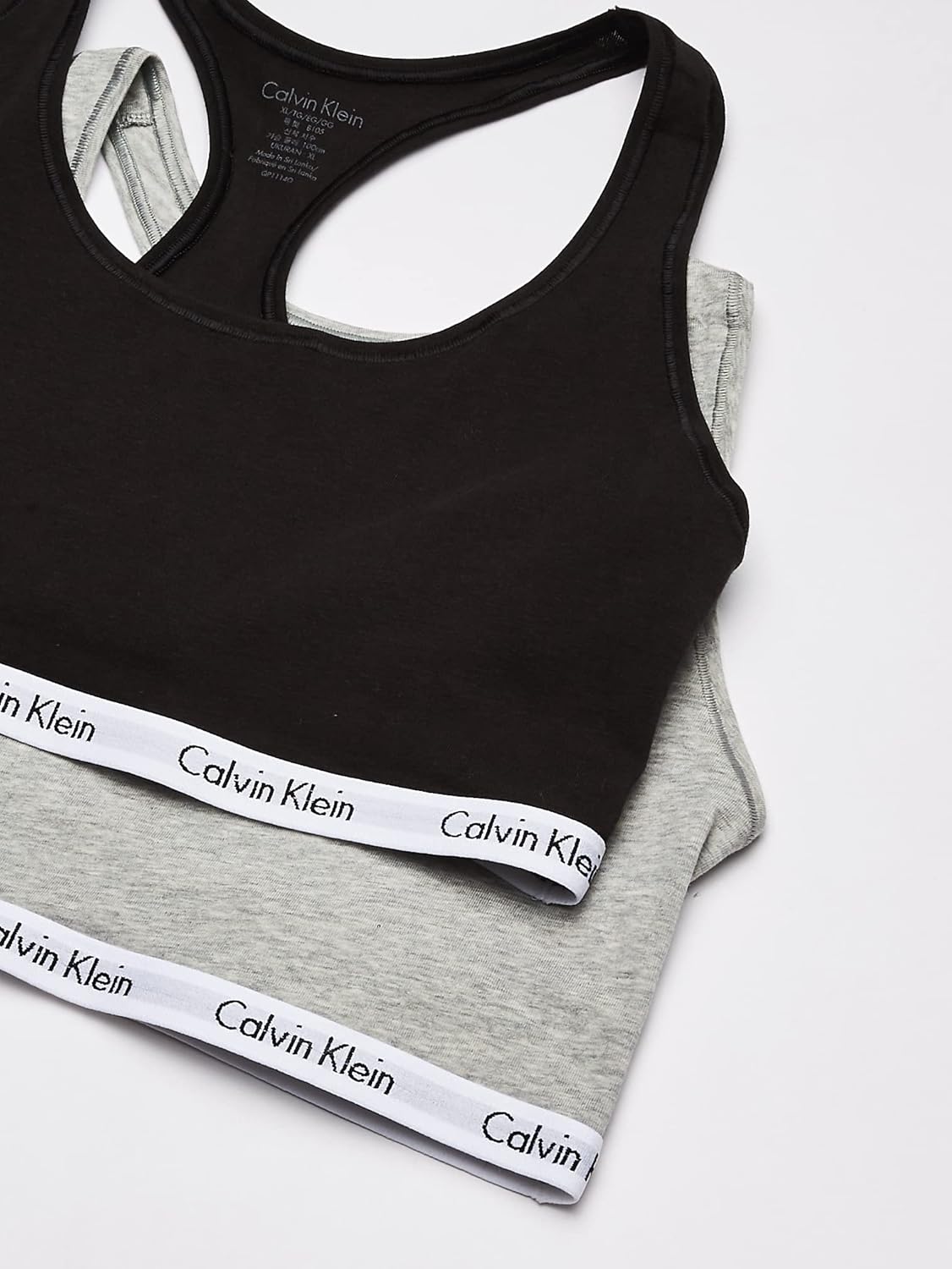 Комплект из 2 женских бюстгальтеров-бралеттов Calvin Klein Modern Cotton, Black/Grey Heather — фото 4