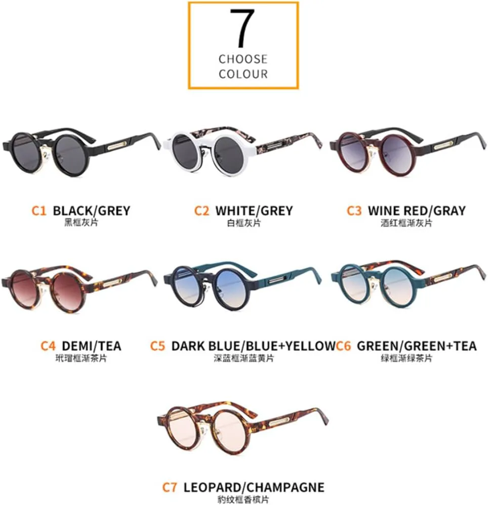 

Маленькие круглые солнцезащитные очки для женщин и мужчин, модные в стиле ретро-панк, с градиентным покрытием и защитой от УФ-излучения UV400 TOIPASTN, Tyj219-7