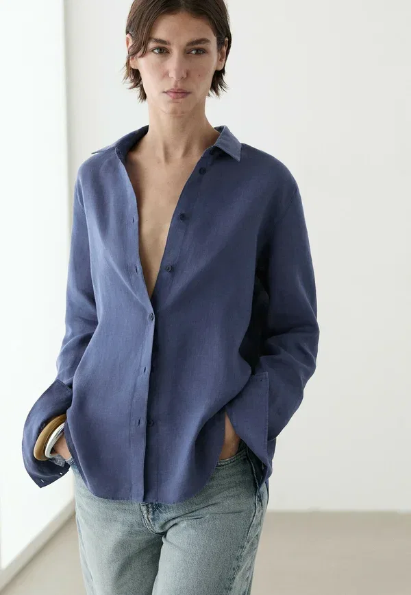 Блуза Massimo Dutti, королевский синий — фото 4