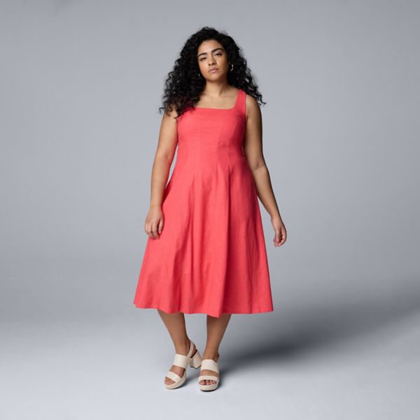 

Платье миди с рельефными швами больших размеров Simply Vera Vera Wang, цвет kauaioral