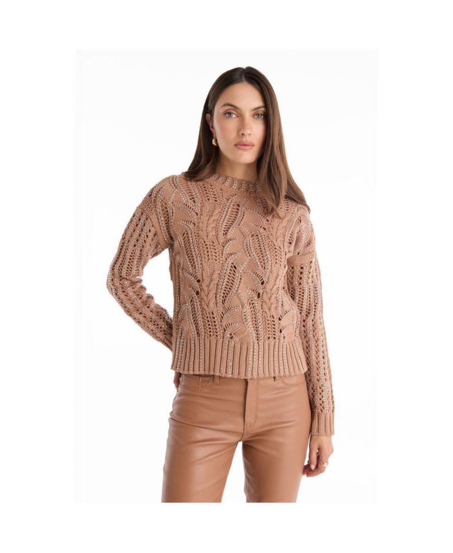 

Женский вязаный свитер Elea Crystal - Сангрия The Noli Shop, Mocha