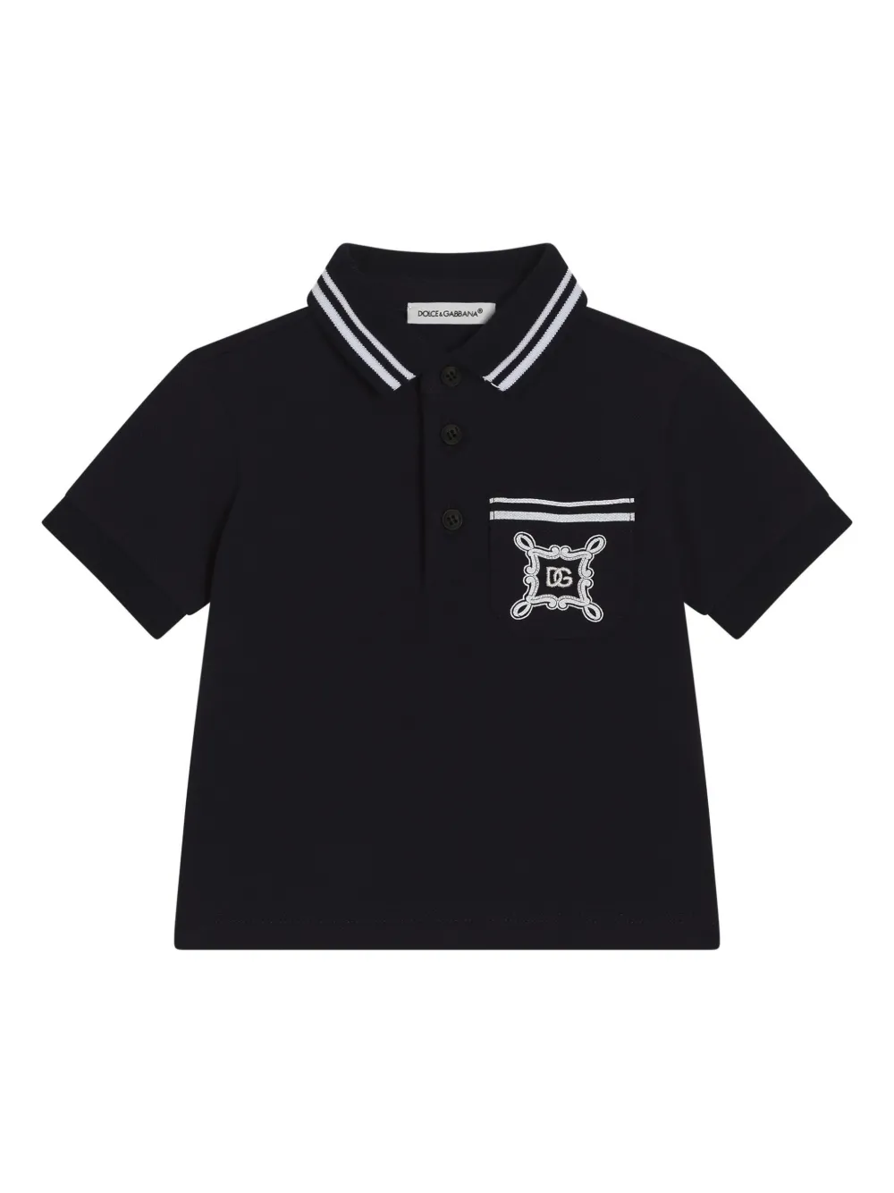 

Рубашка поло с вышитым логотипом Dolce & Gabbana Kids, синий