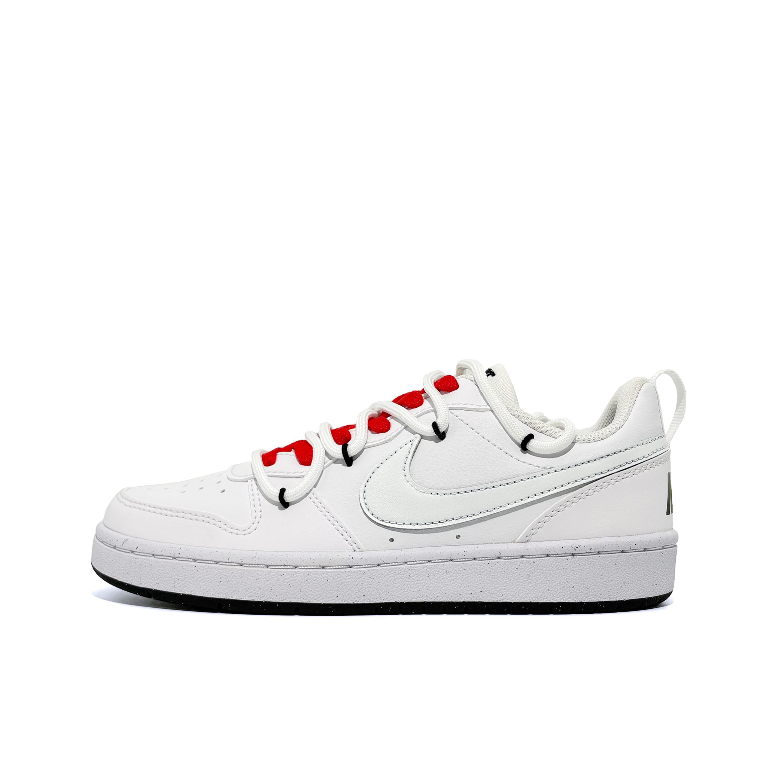 

Nike Court Borough Eye Catching Red Abrasion Resistant Skateboard Shoes White Teenagers