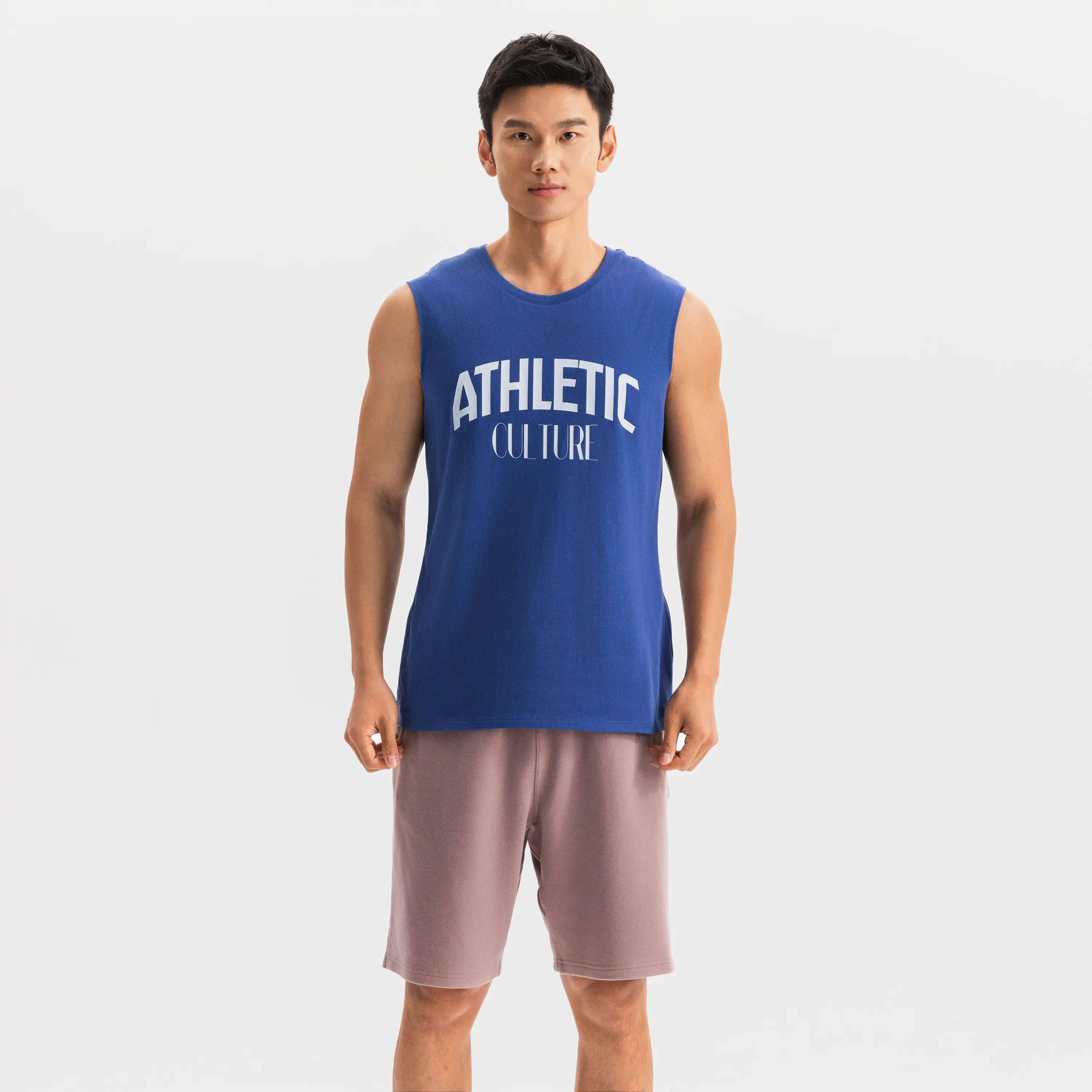 

Мужская базовая хлопковая майка для фитнеса Domyos