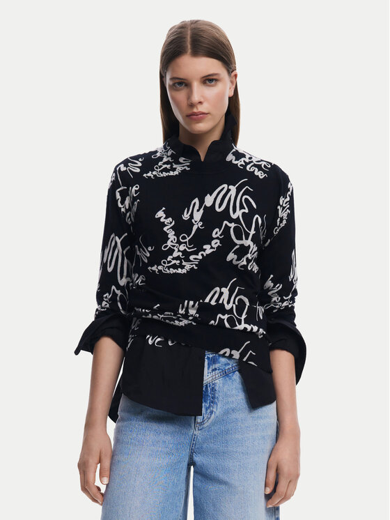 

Свитер обычного кроя 25SWJF04 Desigual, черный