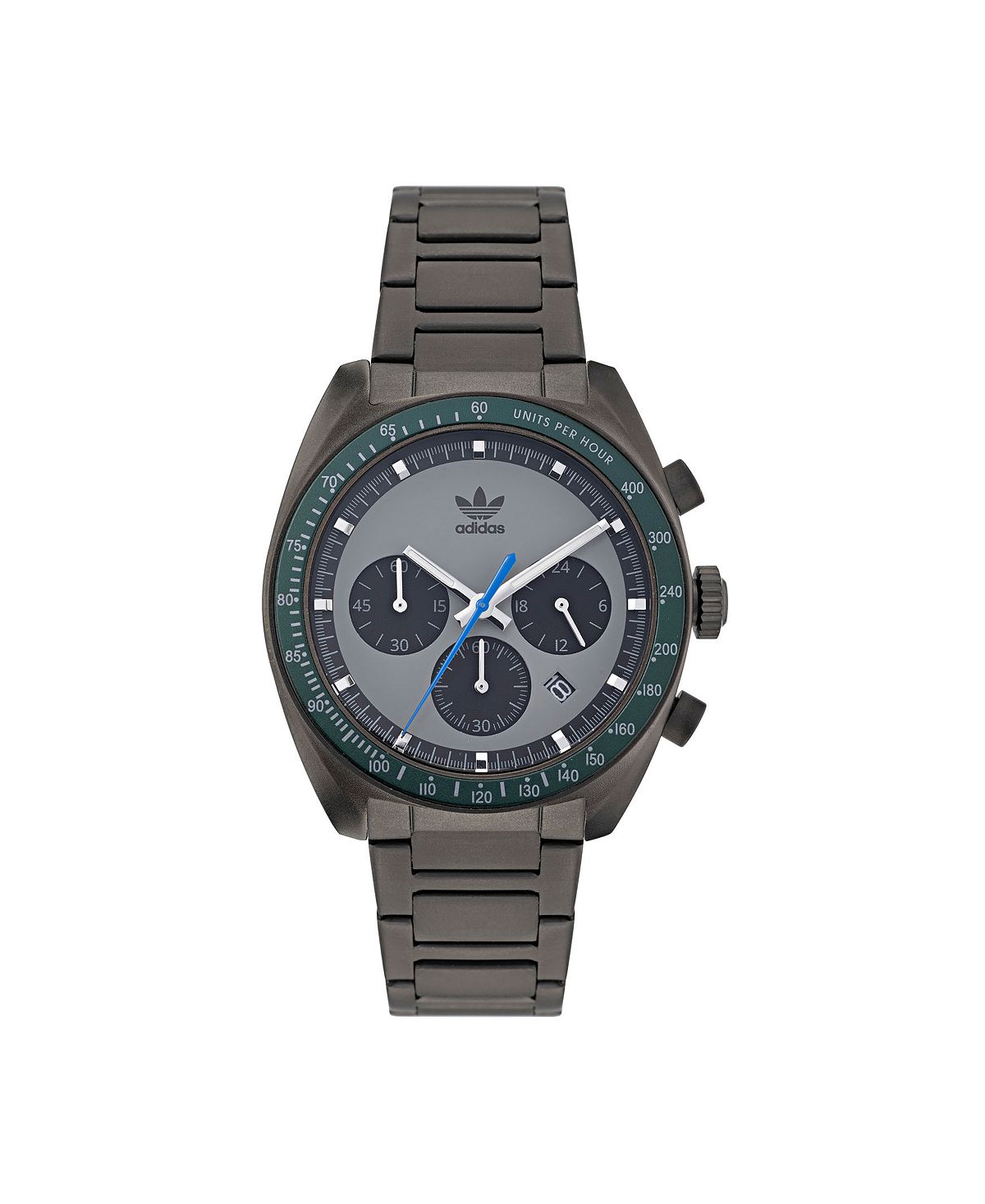 

Часы унисекс с тремя стрелками Edition One Chrono Gunmetal Grey из нержавеющей стали с браслетом 40 мм adidas, серый