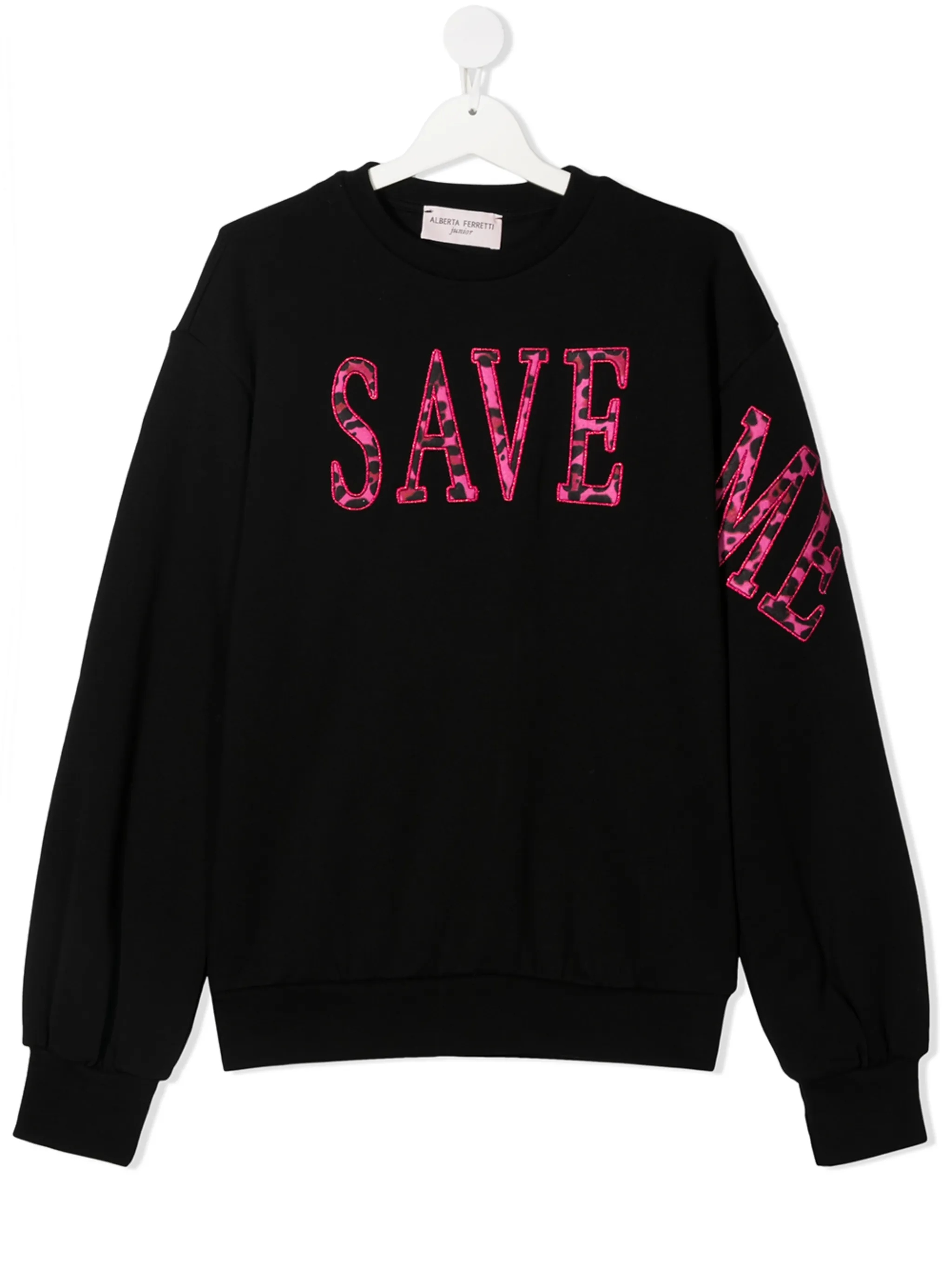 Толстовка с вышивкой Save Me Alberta Ferretti Kids, черный