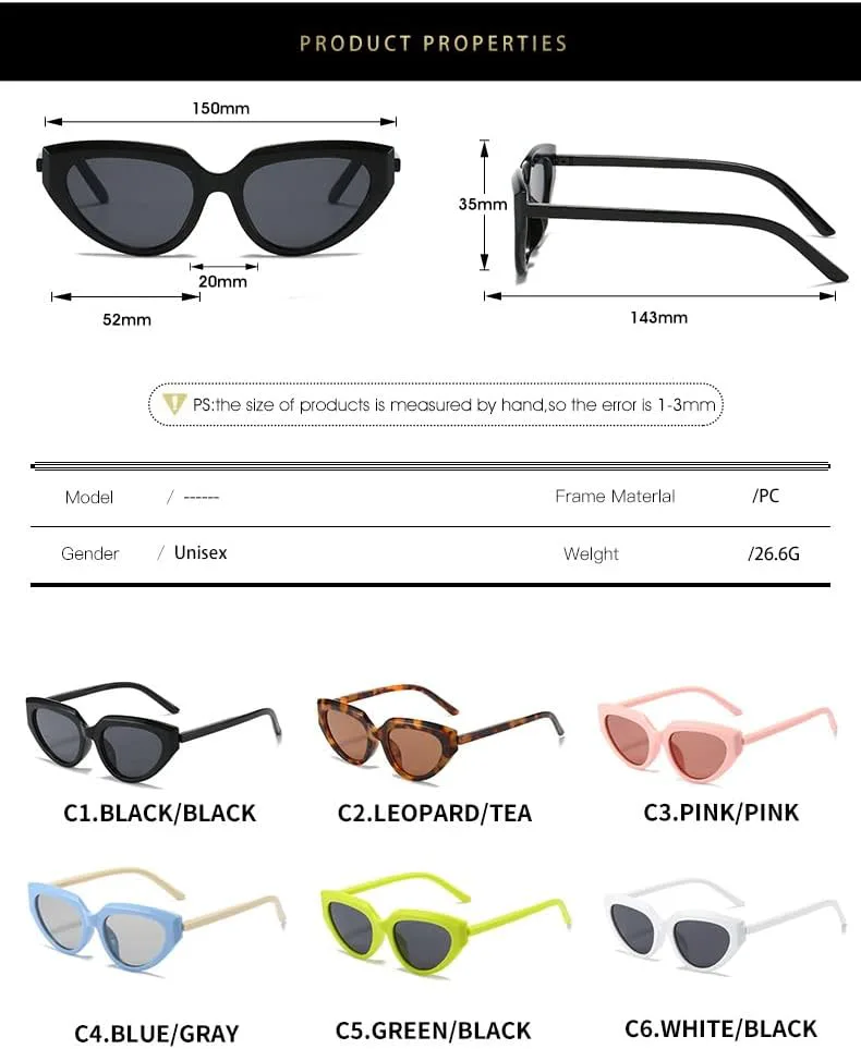 

Солнцезащитные очки GAOXIN Cat Eye в стиле ретро-хип-хоп для мужчин и женщин, для уличной фотографии, отдыха на природе и пляже (Цвет: C, Размер: Средний), C