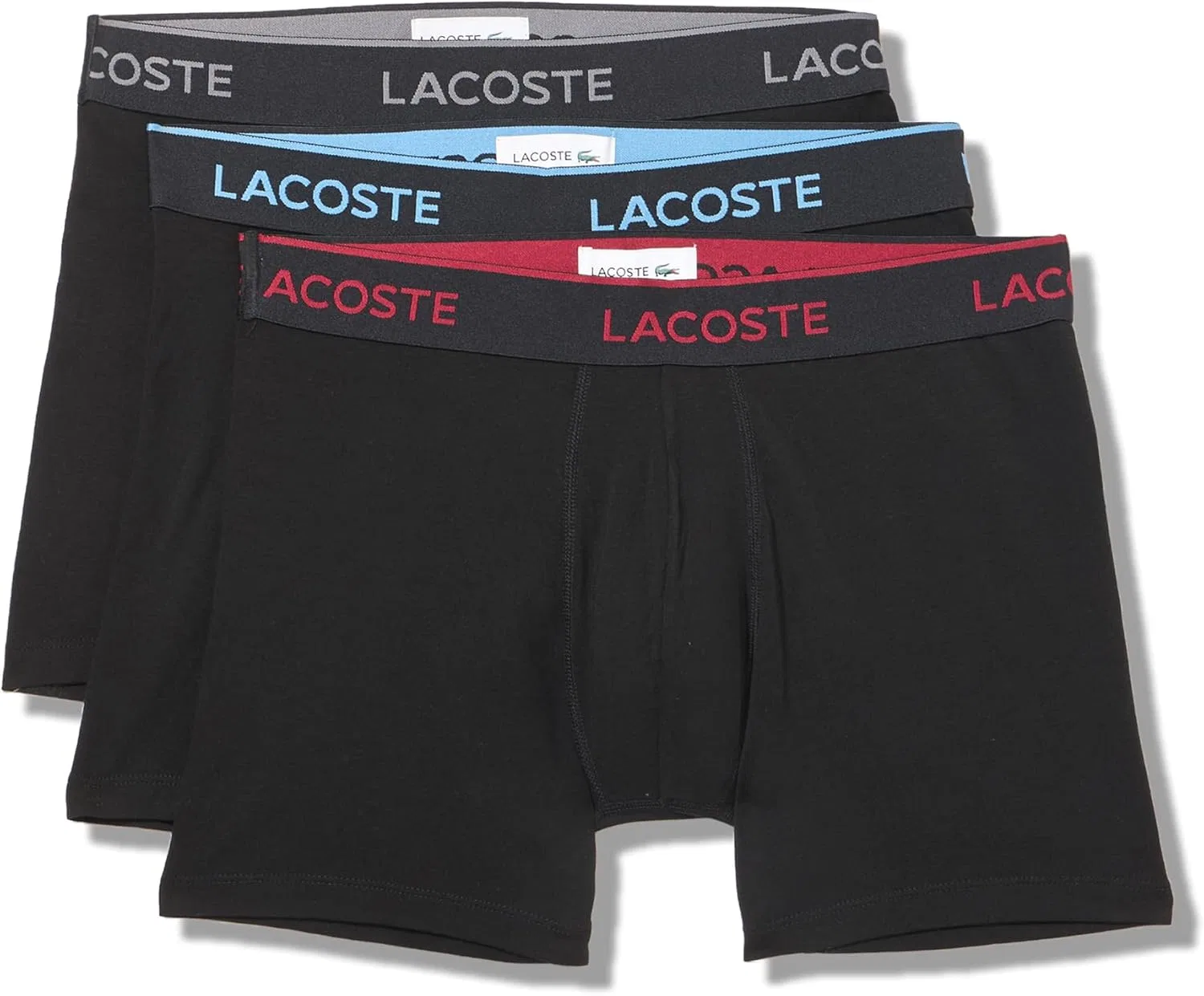 Боксеры 3 шт Lacoste, черный/бордовый/синий