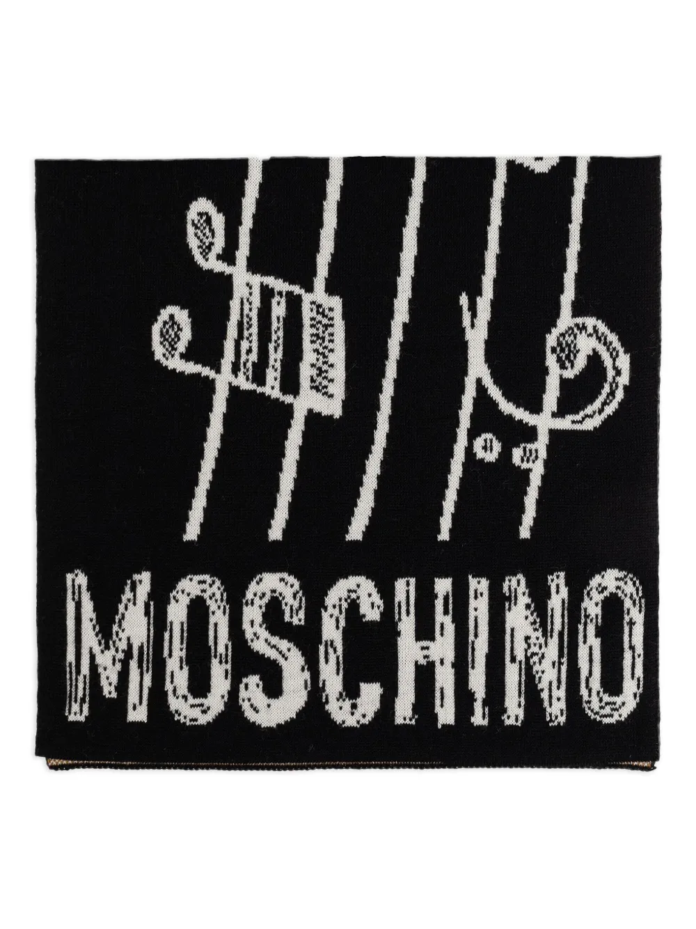 

Шарф с принтом Moschino, черный