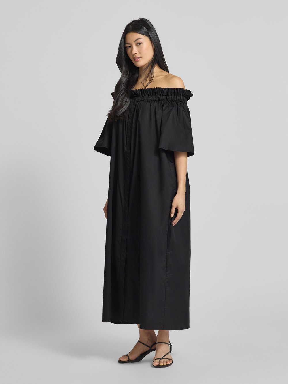 

Платье миди с планкой на пуговицах, модель 'SHIRLEY-DRESS' Copenhagen Muse, черный
