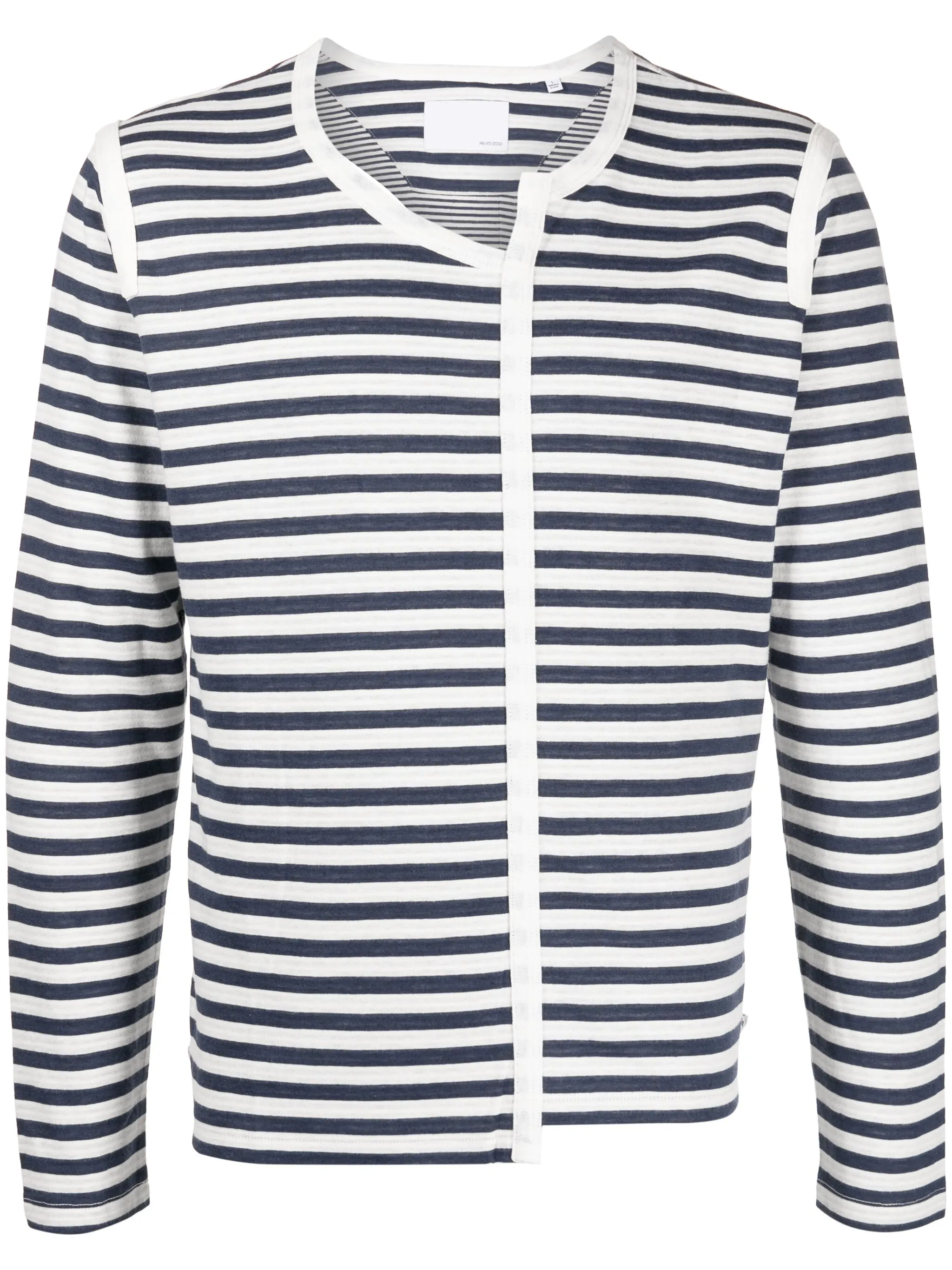 

Полосатая футболка асимметричного кроя Private Stock, синий