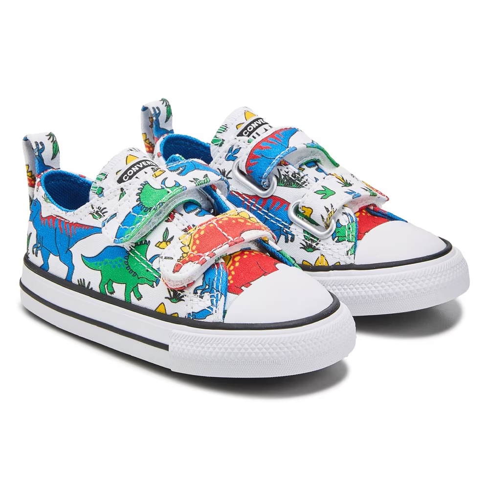 

Детские кроссовки Chuck Taylor All Star 2V Low Top для малышей Converse, white/dinosaur