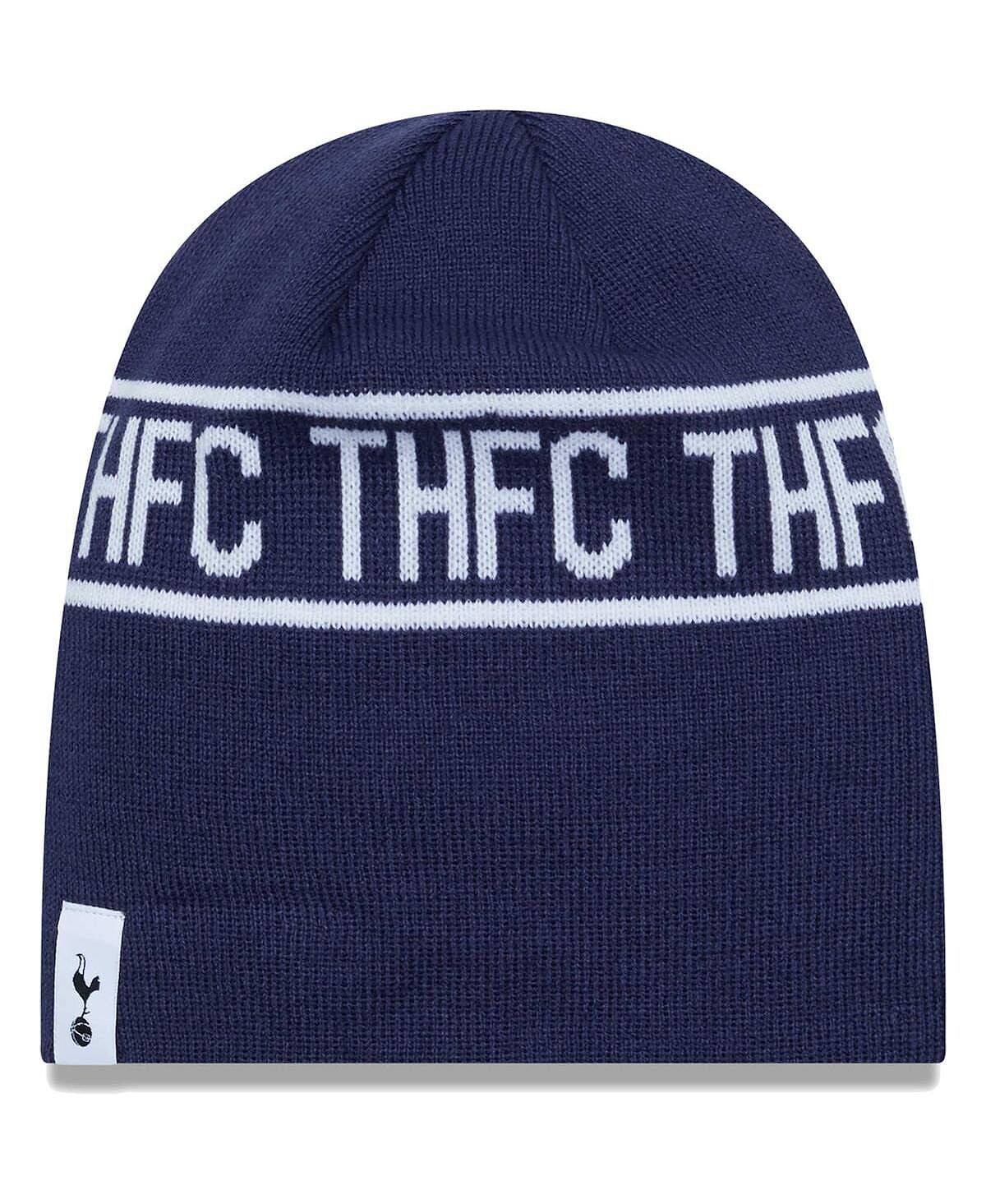 

Мужская темно-синяя вязаная шапка с надписью Tottenham Hotspur и черепом New Era