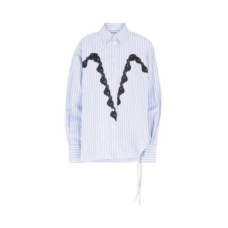 

Рубашка The Attico Striped Shirt 'White/Navy Blue', белый