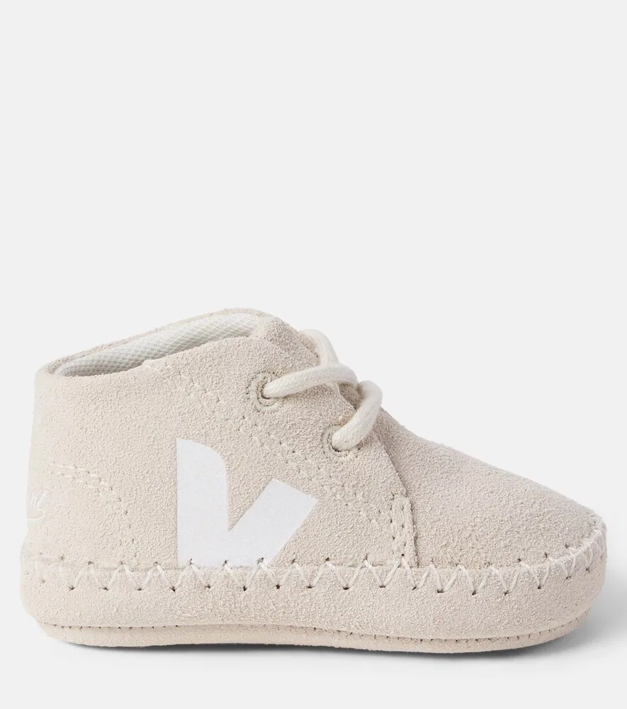 Детские замшевые туфли Bonpoint Veja Kids, бежевый — фото 3