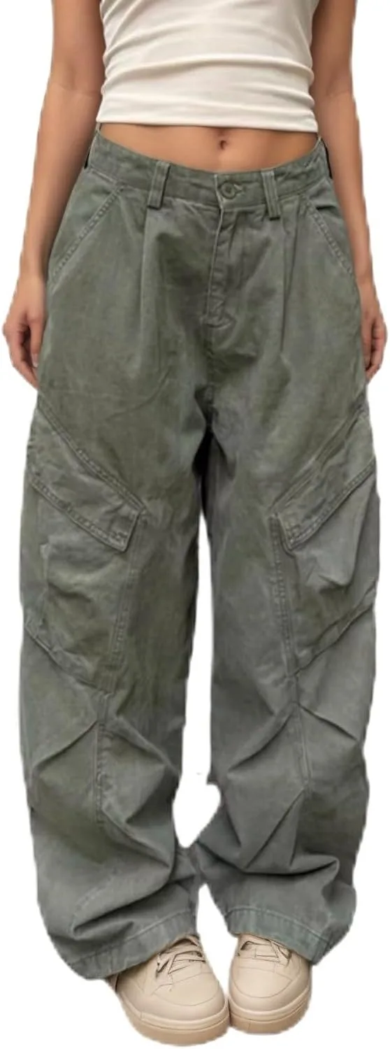 

CUTEGAL Vintage Cargo Capri Pants Y2k