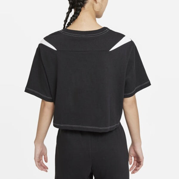 Футболка (WMNS) Nike AS W Nike Sportswear SWSH GX MOD CROP SS T Black, черный — фото 4
