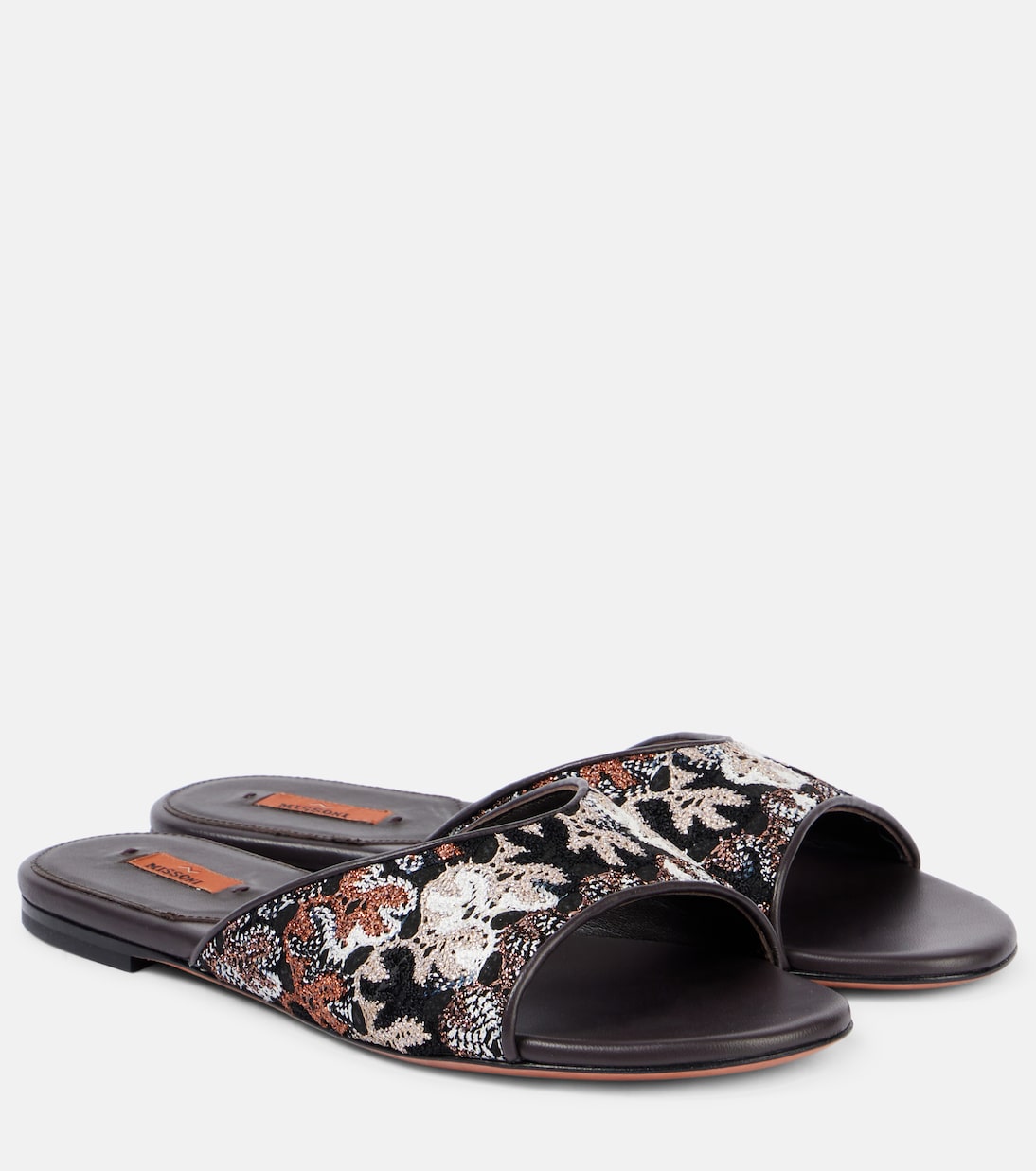 Ламе мюли из кожи Missoni, коричневый