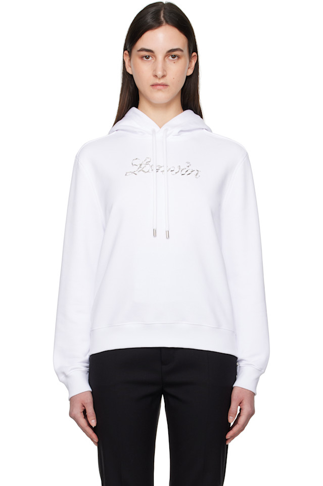 

Ланвен худи с вышивкой бисером Lanvin, белый