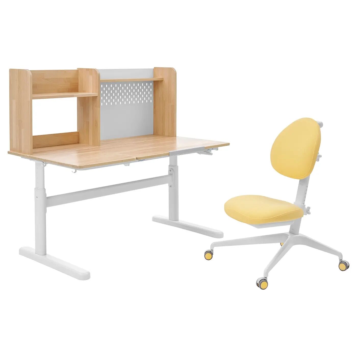 Детский стол и стул BERGLÄRKA/DAGNAR IKEA, 120x70 см, цвет solid birch/yellow